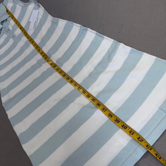 JUST FAB New Striped Sleeveless Knit T Shirt Dress Collared Size M Green White - Picture 11 of 12